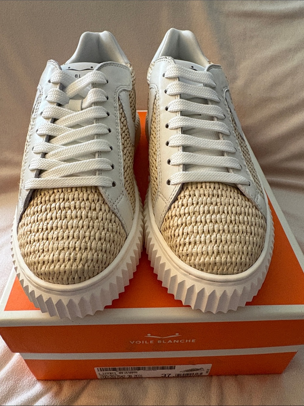 NWT VOILE BLANCHE LIPARI Sneaker in CREAM-WHITE - Picture 7 of 15